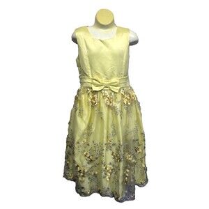 Biscotti Girls Dance Prom Dress Size 7-8Y Yellow Easter Photoshoot Pageant NICE